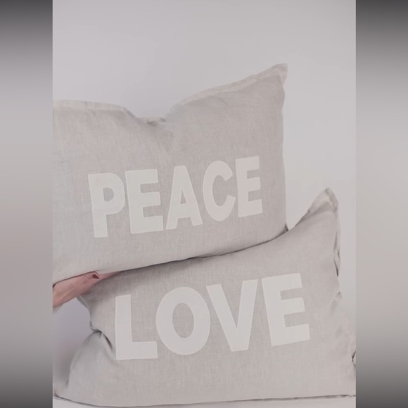 Pom Pom at Home for the Jilly Box - Peace + Love Linen Pillow Shams - Picture 6 of 7